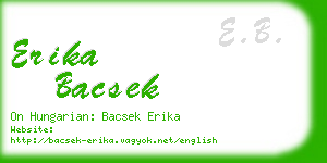 erika bacsek business card